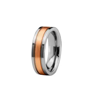 Custom Laser Gegraveerde Anniversary Tungsten Ring, Tungsten Geborsteld Ring Man Wedding Band