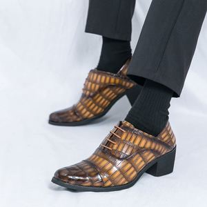 Chaussures habillées en cuir pour hommes, à semelle épaisse, à enfiler, respirantes, légères, antidérapantes, style anglais, surface lisse, pour les occasions formelles et les soirées - Product Image 6