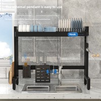 Support de rangement pour évier de cuisine en métal réglable en longueur de haute qualité Double pour l'organisation de la vaisselle