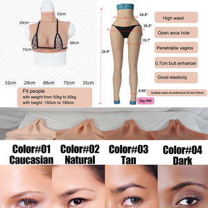 Siliconen Hip Bil <span class=keywords><strong>Sex</strong></span> Enhancer Vagina Broek Crossdresser Realistische Borst Boobs Bodysuit Voor Cosplay Travestiet Ladyboy - Product Image 6