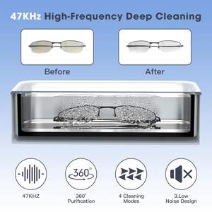 Nettoyeur de lunettes portable professionnel 400 ml avec minuterie pour lunettes, montres et prothèses dentaires - Product Image 3