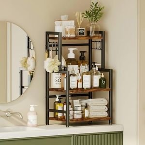 Factory Custom Multi Layer Wooden Non-folding <b>Kitchen</b> Counter Organizer OEM ODM Bespoke Adjustable Shelf Hook Design - Product Image 1