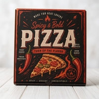Boîtes à pizza en carton ondulé écologiques et recyclables avec logo personnalisé, imprimées en quadrichromie