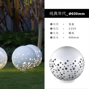 Luces de jardín impermeables para exteriores, lámpara de jardín LED con esfera hueca para patio, iluminación de paisaje. - Product Image 3