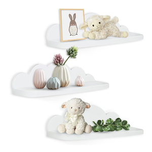 Piccoli scaffali galleggianti <span class=keywords><strong>a</strong></span> <span class=keywords><strong>nuvola</strong></span> espositore da appendere mensola <span class=keywords><strong>a</strong></span> parete per bagno soggiorno camera da letto Nursery mensola galleggiante in legno - Product Image 1