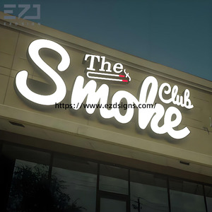 Ezd tùy chỉnh khói cửa hàng 3D ngoài trời phía trước thắp sáng ngoài trời độ sáng cao dẫn đăng ký <span class=keywords><strong>LED</strong></span> kênh thư biển Cửa hàng phía trước dấu hiệu - Product Image 2