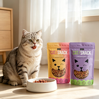 Sachets personnalisés laminés anti-odeur, de qualité alimentaire, en plastique, pour aliments pour animaux (chats, chiens), avec fermeture éclair, pour friandises pour animaux de compagnie
