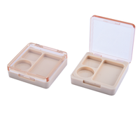 Boîte de correcteur cosmétique ronde 3 couleurs, plaque de maquillage à grille intérieure, blush, fard à paupières, coque vide en plastique ABS, épaisseur 25 mm