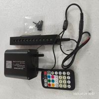 Kit d'éclairage d'étoiles scintillantes à double tête RGBW 20W DC12V + moteur de lumière étoile filante RGB 9W, 1000 fibres optiques de 0,75 mm + 240 fibres optiques de 3 m