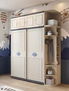 Armoire moderne haut de gamme colorée pour enfants, à pousser et à tirer, avec un grand espace de rangement - Product Image 3
