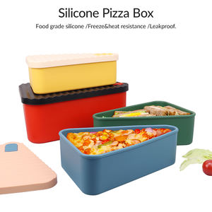 BPA Free di alta qualità infrangibile riutilizzabile in <span class=keywords><strong>Silicone</strong></span> platino scatola per il pranzo in <span class=keywords><strong>Silicone</strong></span> per uso alimentare contenitore per Pizza in <span class=keywords><strong>Silicone</strong></span> con coperchi - Product Image 2