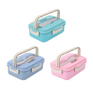 Eco Friendly Custom Lunch for Kids School Children Plastic Wheat Straw Bento Box
