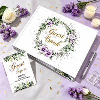 Carnet à couverture rigide personnalisé imprimé en aquarelle florale, papier d'art épais personnalisé pour les mariages et les activités de célébration
