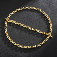 Vanzkalen — ensemble de bijoux plaqué or, bijoux de mariée de dubaï, collier, en acier inoxydable, pour hommes