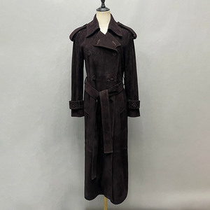 Kadınlar ekstra uzun süet deri trençkot yüksek kalite kadınlar uzun kış deri ceket - Product Image 4