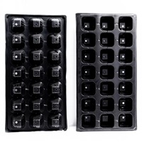Plateau de semis rectangulaire en plastique noir profond à 21 alvéoles pour arbres forestiers et fleurs