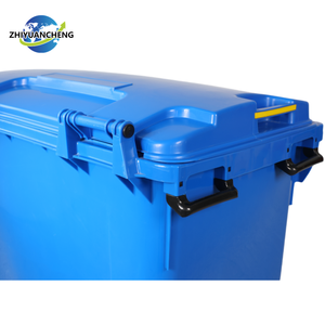 1100L Umweltfreundlicher HDPE Rechteckiger Stehender Recyclingbehälter mit Fußpedal-Deckel und Rädern für den Außenbereich (Induktionstyp) - Product Image 4