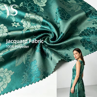Polyester tissé grand motif floral brillant luxe drapé Jacquard Satin matériel pour Abaya, caftan, robe de femme