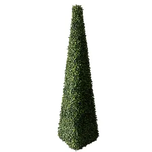핫 세일 야외 장식 잔디 분재 큰 식물 인공 회양목 Topiary 나선형 나무