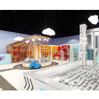 Manège OVNI sur le thème de l'espace pour enfants, aire de jeux intérieure, équipement d'expérimentation scientifique éducatif pour centre commercial, sûr et durable