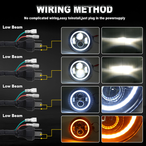 Precio barato Led luz de trabajo ángulo ojo 7 ''Led faro punto Sae-motocicleta en Faro de motocicleta - Product Image 2