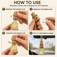 Diffuseur de parfum pour voiture suspendu, flacon en verre facetté avec bouchon en bois, parfum riche longue durée, rechargeable, logo personnalisé, luxe, OEM, vente en gros
