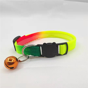 <span class=keywords><strong>Collar</strong></span> ajustable de nailon con campana para mascotas, <span class=keywords><strong>collar</strong></span> colorido para gato, arcoíris, venta al por mayor de fábrica - Product Image 2