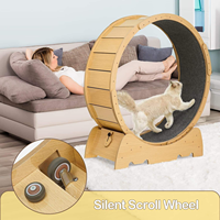 Jouets interactifs pour animaux de compagnie d'intérieur en gros, roue de course pour chat, grande roue d'exercice en bois, tapis roulant pour animaux de compagnie