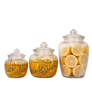 Pot de conservation en verre transparent avec couvercle, grand récipient rond hermétique pour la mise en conserve et la macération des liqueurs, usage en cuisine - Product Image 5