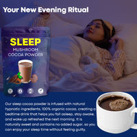 Complément de sommeil au chocolat chaud aux champignons avec magnésium, Reishi et L-Théanine pour l'automne et pour rester endormi - Poudre de cacao Keto