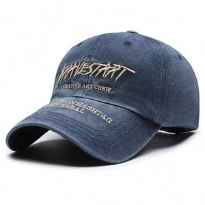 Nouvelle casquette de baseball en jean à 5 panneaux avec lettrage américain, délavée et vieillie, brodée, avec boucle en cuivre doré, pour hommes et femmes, fabriquée au Vietnam - Product Image 5