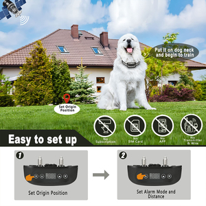 GPS Wireless Electronic Fence System Zwei Hunde Wasserdichter wiederauf ladbarer Kunststoff Smart <span class=keywords><strong>Collar</strong></span> Receiver Bark Control sorgt für Sicherheit - Product Image 3