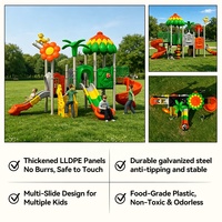 Ensemble de jeux d'extérieur pour enfants sur le thème des palmiers et des forêts, pour utilisation dans les parcs, avec toboggan en acier inoxydable pour enfants