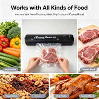Machine de mise sous vide électrique portable en plastique, design compact, pour la conservation des aliments (viande, fruits, légumes) dans la cuisine