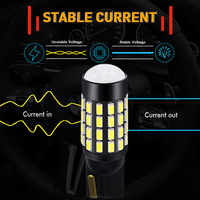 T10 3014 54 SMD Led W5W Canbus Ampoule 194 168 3014 Puce Blanc BA9S T4W 12-24V Auto Lampe pour Voiture Intérieur Lecture et Parking Lumière