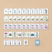 Jeu de Mahjong en Acrylique Style Collège Carolina avec Tuiles de Mahjong Américaines à Motif de Mascotte Dessiné à la Main