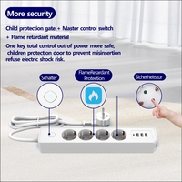 Enchufe Eléctrico Industrial Moderno para Pared, Extensión Eléctrica de Impacto para Piso, 16A, Enchufe de PVC con 4 Tomas de Corriente y USB