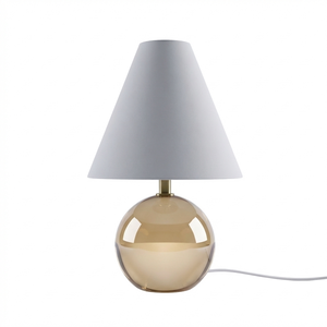 Wholesale Simple Eco-Friendly Iridescent Glass Ball Table <b>Lamp</b> <b>Velvet</b> <b>Shade</b> for Boho Bedrooms Living Rooms Factory Direct - Product Image 1