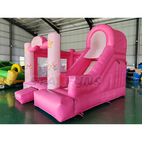 Château gonflable rose commercial en PVC pour enfants, château de saut princesse avec souffleur