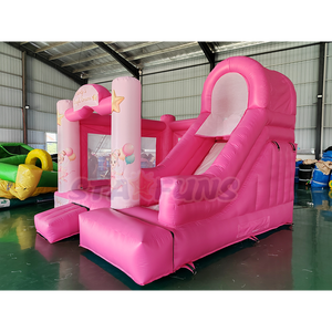 <span class=keywords><strong>Castillo</strong></span> Inflable Comercial Rosa <span class=keywords><strong>de</strong></span> Princesa, <span class=keywords><strong>Castillo</strong></span> Inflable <span class=keywords><strong>de</strong></span> PVC, <span class=keywords><strong>Castillo</strong></span> Inflable con Tobogán para Niños con Soplador - Product Image 2