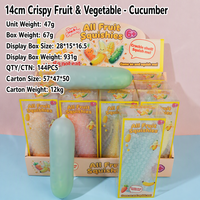 Jouet anti-stress souple et croustillant 14 cm, Squishies fruits et légumes à coque craquelée, pour soulager le stress : Carotte, Concombre, Maïs, Banane