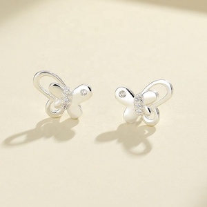 Fashion Fancy 3A Cubic Zirconia S925 Butterfly Sterling <b>Silver</b> Vintage <b>Stud</b> <b>Earring</b> <b>for</b> <b>Women</b> Trendy Gift Jewelry - Product Image 1