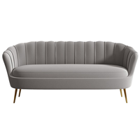 Fauteuil d'appoint moderne en velours tufté de style nordique avec accoudoirs rembourrés et pieds en métal pour salon, chambre et bureau