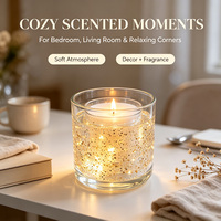 Ensemble cadeau de bougies décoratives de luxe pour la maison, mariage, fête, bougies parfumées naturelles sans fumée avec lumière LED activée par la lumière