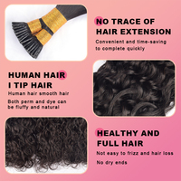 Extensions de cheveux naturels RXHAIR I-Tip, prix de gros, cheveux bruts originaux, extensions I-Tip bouclés italiens, cheveux bruts