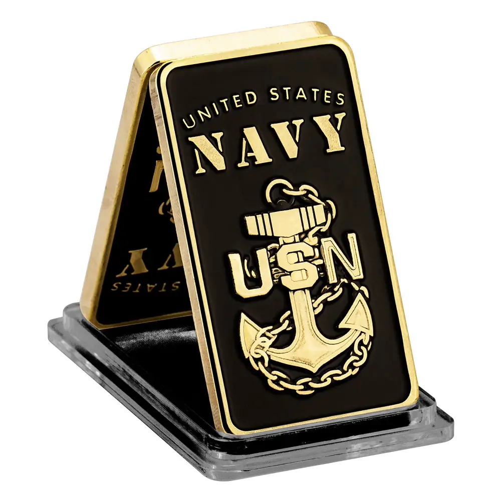 United States Gold Plated Bar Challenge Coin USN Commemorative Coin Creative Gift