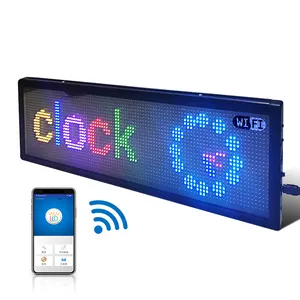 7 Kleur Led Auto Cirkel Scherm Rechthoekige Voertuig Waarschuwing Screen Bericht Teken Panel Display Met Wifi App