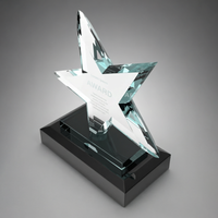Noble fabricant verre cristal étoile réalisation Motivation Logo personnalisé école de commerce cadeau artisanat trophée plaque de récompense
