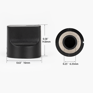 Bouton d'amplificateur en plastique noir de qualité supérieure, bouton de pédale de guitare durable, bouton de contrôle du <span class=keywords><strong>volume</strong></span> avec un diamètre extérieur de 16 mm pour guitare électrique - Product Image 2