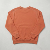 Sweat-shirt col rond personnalisé OEM, coupe oversize, épaules tombantes, délavé à l'acide, style streetwear, uni, vintage, couleur rouille